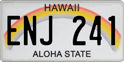 HI license plate ENJ241