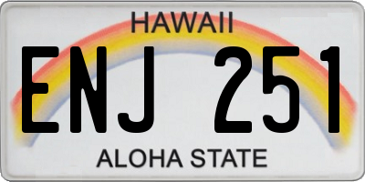 HI license plate ENJ251