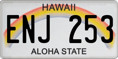 HI license plate ENJ253