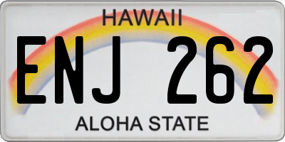 HI license plate ENJ262