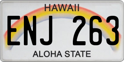 HI license plate ENJ263