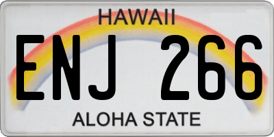 HI license plate ENJ266