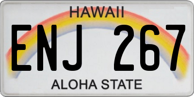 HI license plate ENJ267