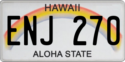 HI license plate ENJ270