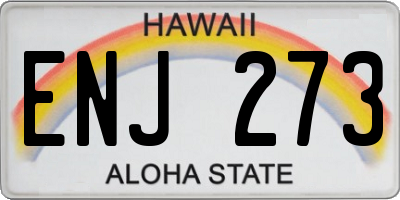 HI license plate ENJ273