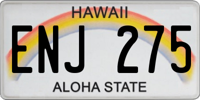 HI license plate ENJ275