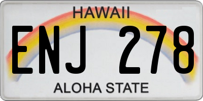 HI license plate ENJ278