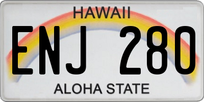 HI license plate ENJ280