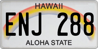 HI license plate ENJ288