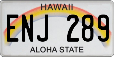 HI license plate ENJ289
