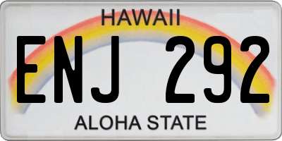 HI license plate ENJ292