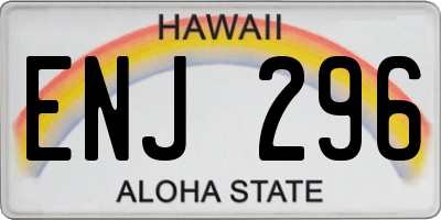 HI license plate ENJ296