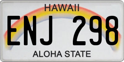 HI license plate ENJ298
