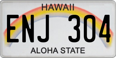 HI license plate ENJ304