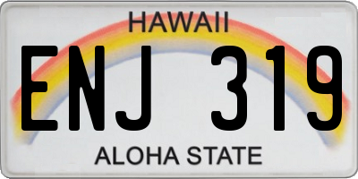 HI license plate ENJ319