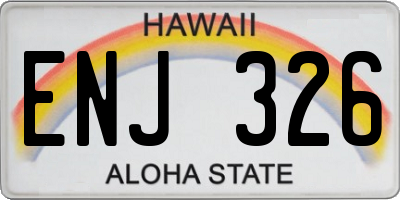 HI license plate ENJ326