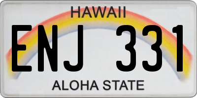 HI license plate ENJ331