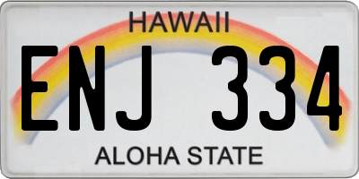 HI license plate ENJ334