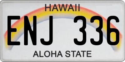 HI license plate ENJ336