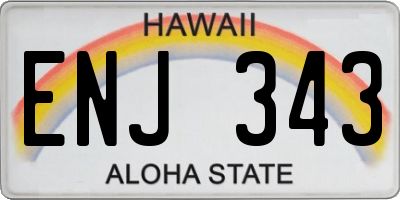 HI license plate ENJ343