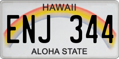 HI license plate ENJ344