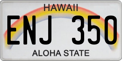HI license plate ENJ350