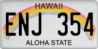 HI license plate ENJ354