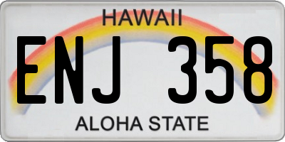 HI license plate ENJ358