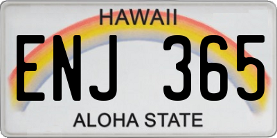 HI license plate ENJ365