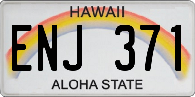 HI license plate ENJ371