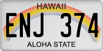 HI license plate ENJ374