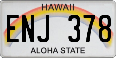 HI license plate ENJ378