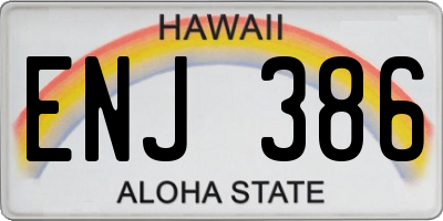 HI license plate ENJ386