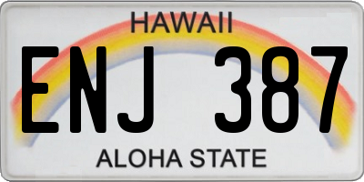 HI license plate ENJ387