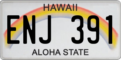 HI license plate ENJ391