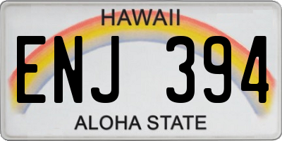 HI license plate ENJ394