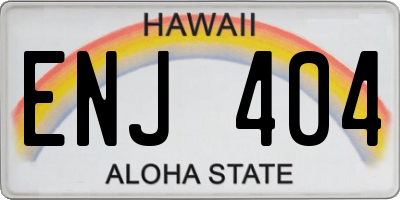 HI license plate ENJ404