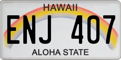 HI license plate ENJ407
