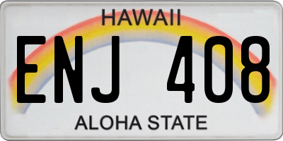 HI license plate ENJ408