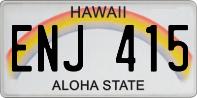 HI license plate ENJ415