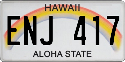 HI license plate ENJ417