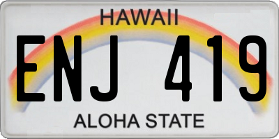 HI license plate ENJ419