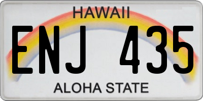 HI license plate ENJ435