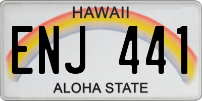 HI license plate ENJ441