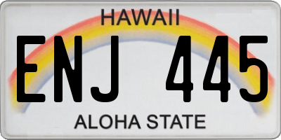 HI license plate ENJ445
