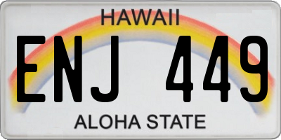 HI license plate ENJ449