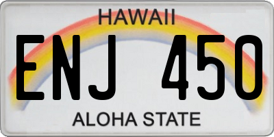 HI license plate ENJ450