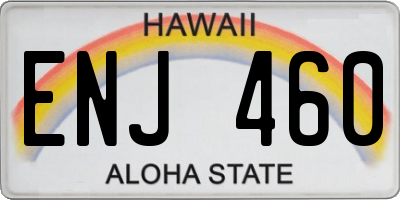 HI license plate ENJ460