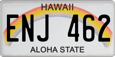 HI license plate ENJ462