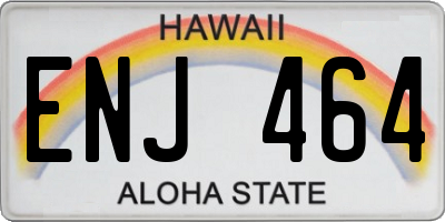 HI license plate ENJ464